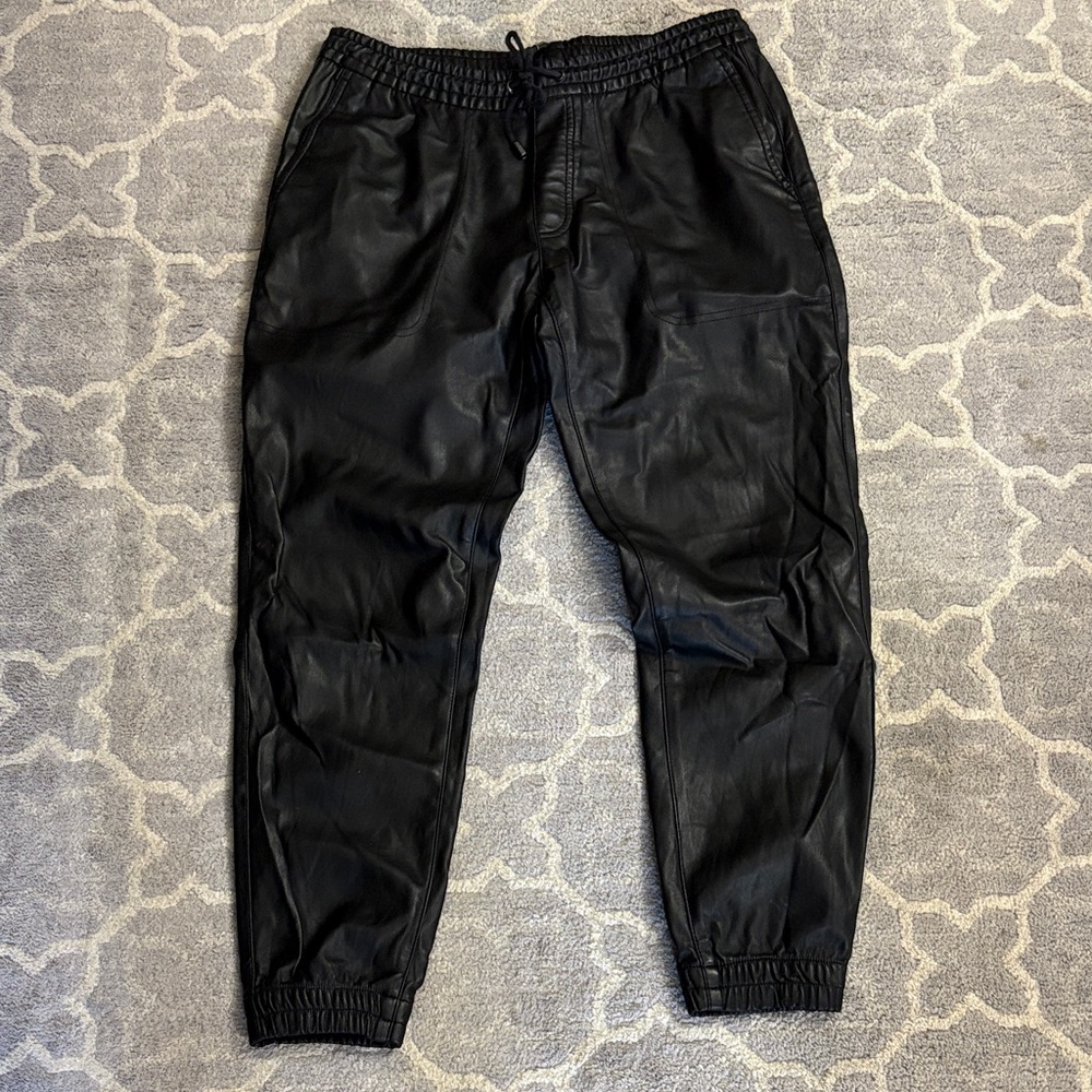 Inc Faux Leather Joggers